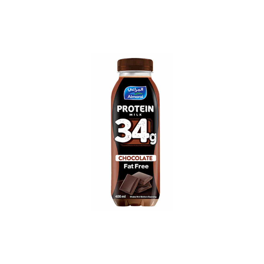 Almarai skimmed milk with 34 g protein, 400 ml, chocolate flavor