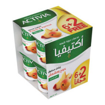 Activia Peach and Apricot Yogurt 120 g 6+2 free