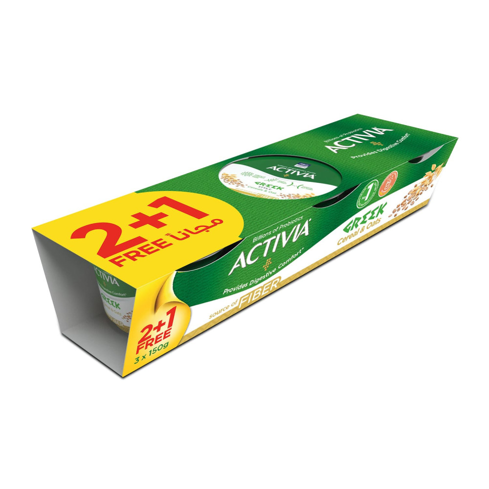 Activia Greek Yogurt Grains + Oats 150g 2+1 free