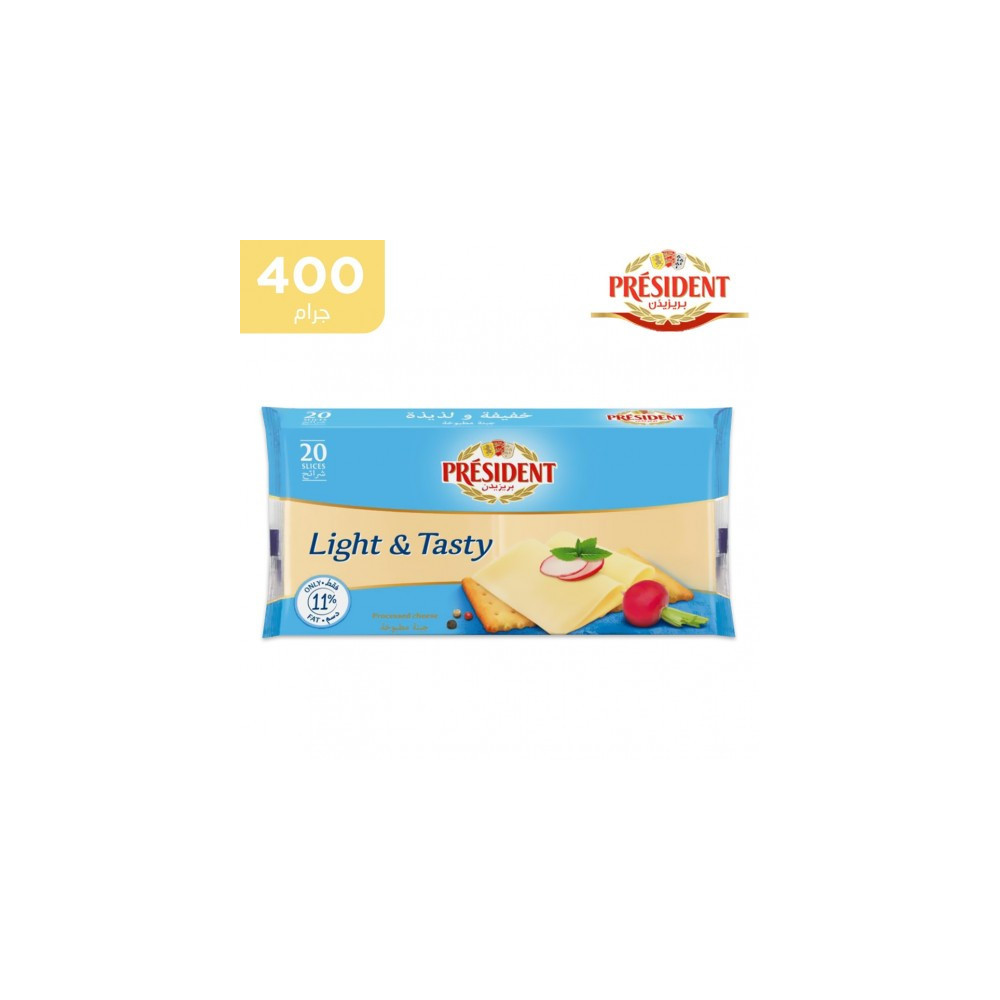 بريزيدنت شرائح جبنة قليلة الدسم 400 جم