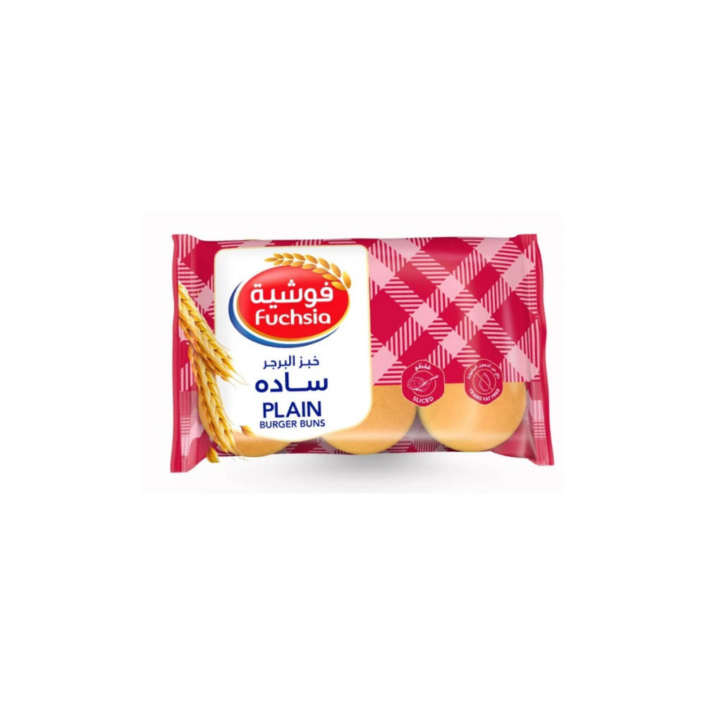 FUCHSIA PLAIN BURGER BUNS 390G
