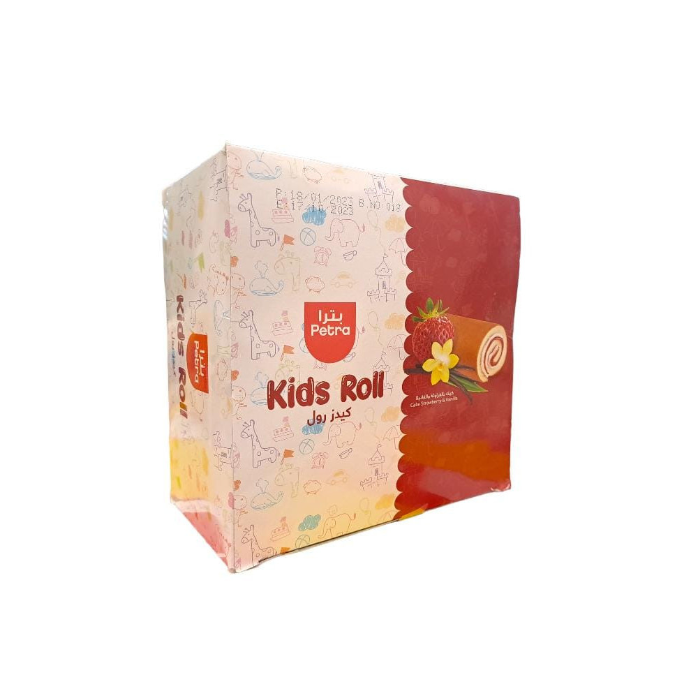 Patra Kids roll cake strawberry and vanilla 24x25 gm