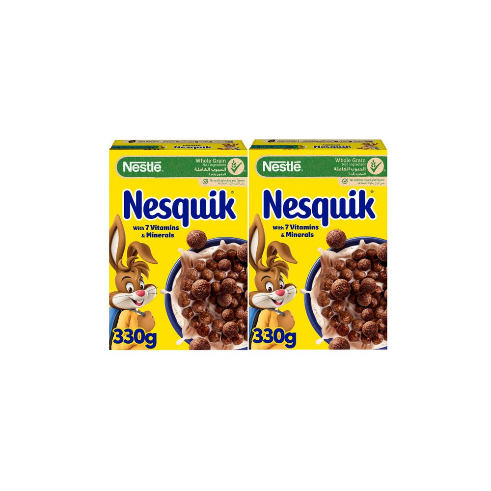 Nestlé Nesquik Chocolate Breakfast Cereals 2 x 330 g