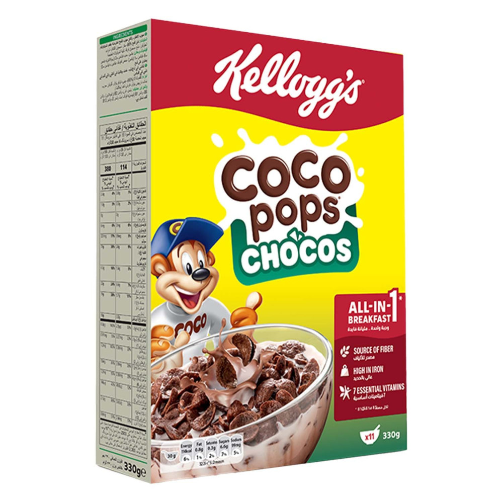 Kellogg's Chocos Coco Pops Breakfast Corn Flakes 330g