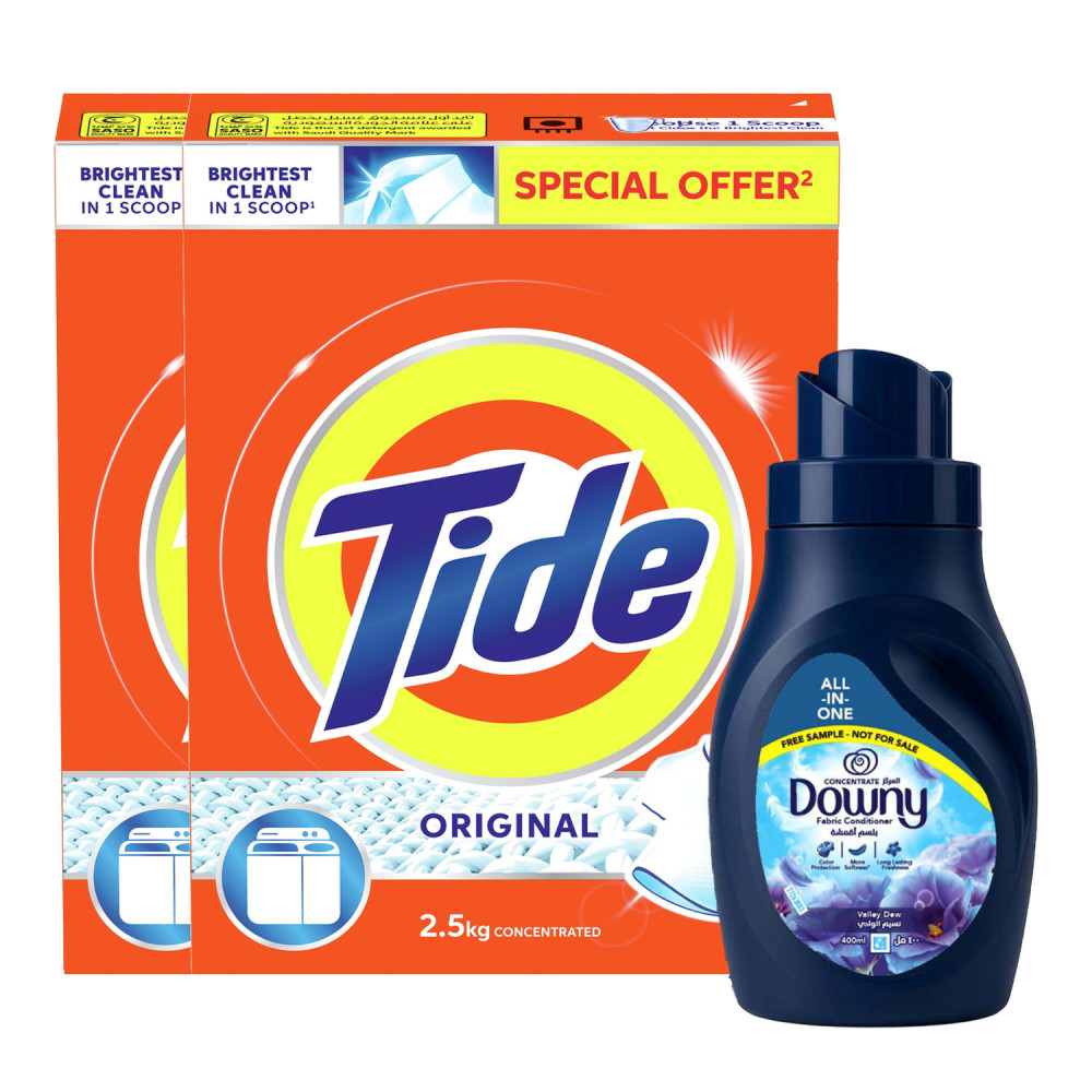 Tide Green 2.5 Kg 2 Pieces + Downey 400 ml