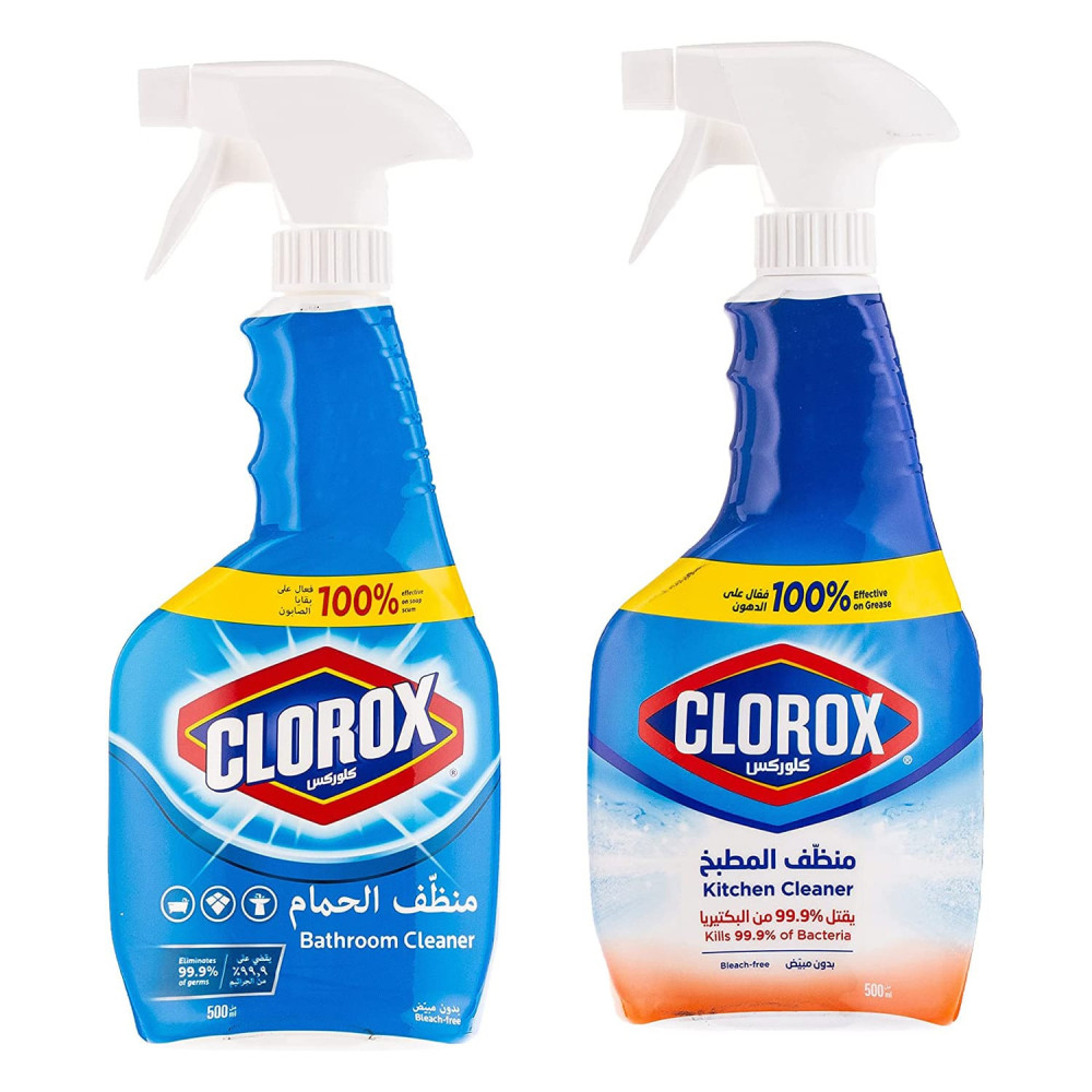 Clorox Bathroom Cleaner 500 ml + Kitchen Cleaner 500 ml